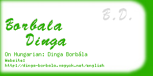 borbala dinga business card